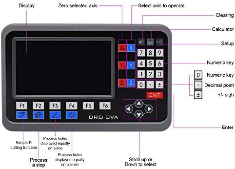 TOAUTO Digital Readout 2 Axis 3 Axis DRO Display Linear Scale 100~1000mm Precision 5um for Bridgeport/Knee Milling Lathe EDM Mill Machine (3 Axis DRO-LCD)