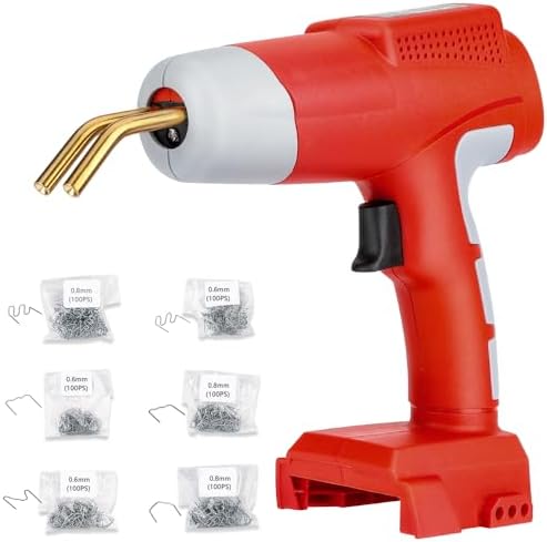 Choerinton Plastic Welder Compatible with Milwaukee 18V Lithium Battery, with 600PCS Staples, Pure Copper Transformer, Rapid Heating, Plastic Welding Kit for Car Bumper, Dashboard & Repair(No Battery)