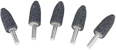 5Pc 1/4" Shank Brown Corundum Grinding Head Cone Shaped Grinding Wheel Abrasive Mounted Grinding Point Stone Rotary Tools Deburring Polishing -Diameter:16mm