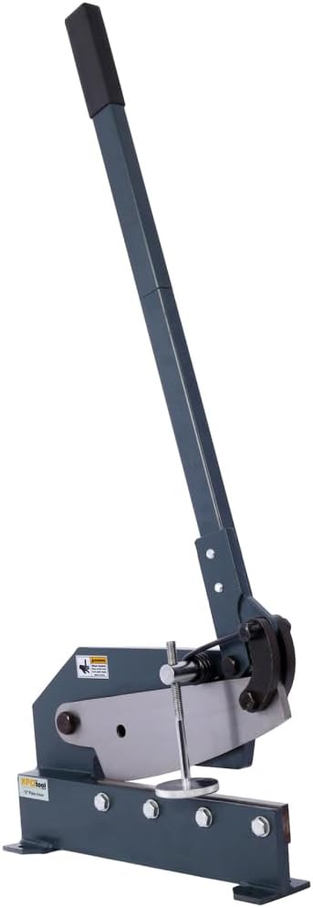 Metal Shears, Heavy-Duty Sheet Metal Cutter for Industrial Use, Hand Plate Shear, High Carbon Steel Blade, Effortless Cutting, Shrinker Stretcher Compatible, Workbench Mountable (10-Inch)
