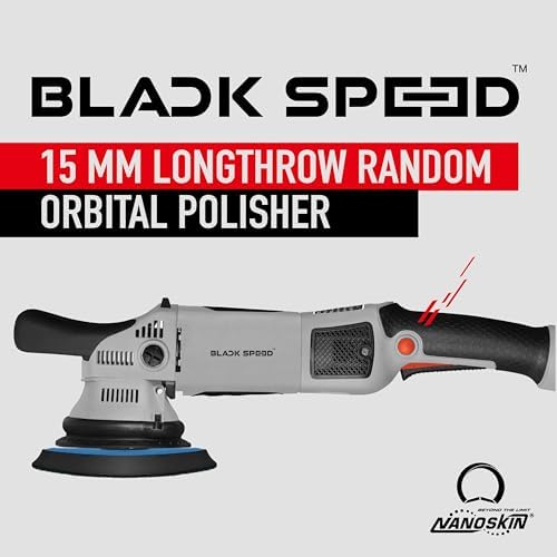 Nanoskin Black Speed Orbital Polisher for Paint Correction, 15mm