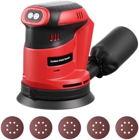 Brushless Cordless Random Orbital Sander for Milwaukee M18(NO Battery),5″Palm Sanding Machine Tool with 3-Speed,Dust Collector&10PCS Sandpapers for Woodworking,Auto Repair,Drywall,Polishing