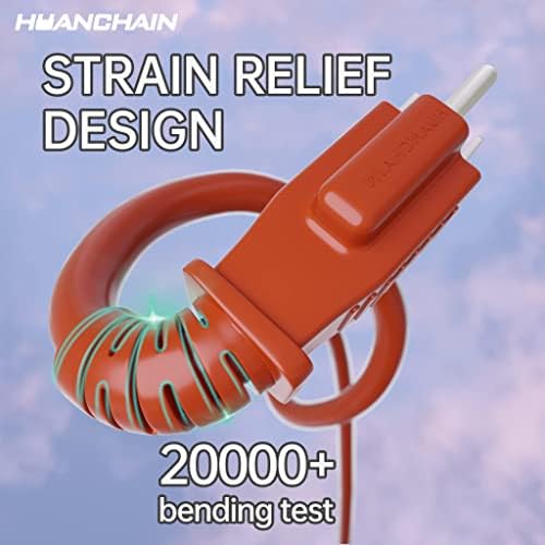 HUANCHAIN Indoor Outdoor Orange Extension Cord 75 FT Waterproof 16/3 Gauge