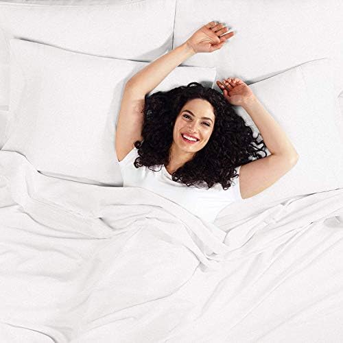 6pc 1200 Thread Count QUEEN Bed Sheet Set Egyptian, Deep Pocket, SNOW WHITE
