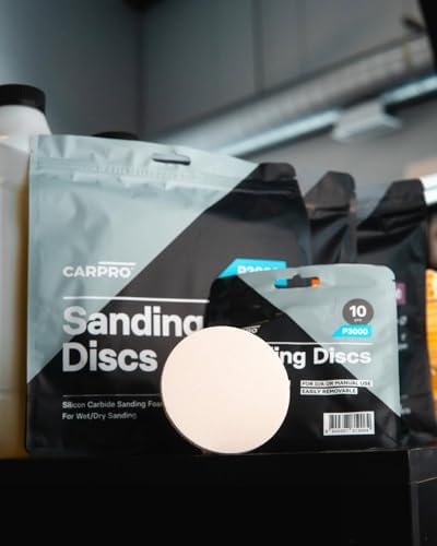 CARPRO Sanding Discs - Silicon Carbide Sanding Foam Pads, Remove Paint Defects While Keeping OEM Appearance, Wet or Dry Sanding - P3000 - (3" Pack of 10)