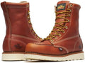Thorogood American Heritage 8” Steel Toe Work Boots for Men - Full-Grain Leather with Moc Toe, Slip-Resistant Wedge Outsole, and Comfort Insole; EH Rated
