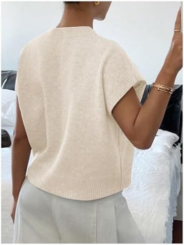 SOLY HUX Women's Short Sleeve Business Casual Sweater