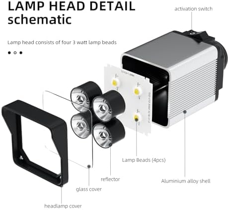 YouTeMei LED Work Light, Flexible Gooseneck Lamp, 2000 Lumen Machine Magnetic Light for Lathe CNc Milling Drill Press Sewing Machine IndustrialLighting,120V