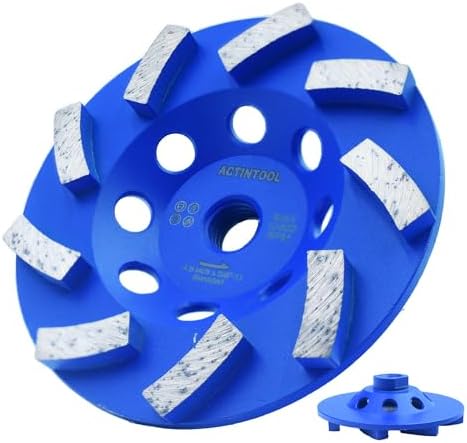 4.5 in. x 5/8-11 in. Threaded Arbor 9 Segments Diamond Turbo Cup Wheel for Stone Concrete Masonry (5/8"-11 Threaded)