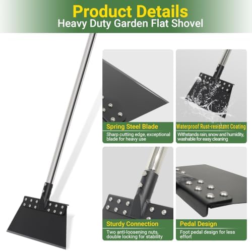 63 Inch One-Piece Handle Weed Scraper with 11in Spring Steel Blade
