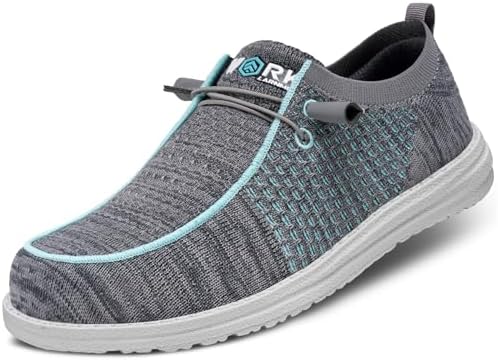 LARNMERN Steel Toe Loafers Women Slip On Work Safety Shoes Walking Sneakers