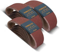 POWERTEC 4 x 24 Inch Sanding Belts, 30PK, 10 Each of 60 100 400 Grits, 4x24 Belt Sander Sanding Belts Assortment, Aluminum Oxide Sandpaper for Oscillating Belt Sander, Woodworking (110093)