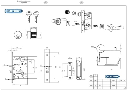 Commercial Heavy Duty Modern Mortise Lock Stainless Steel for Classroom F05