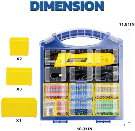 haisstronica Solder Seal Wire Connectors with 350W Mini Heat Gun, 360PCS
