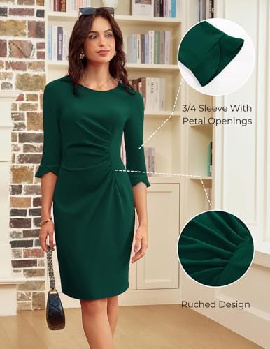 GRACE KARIN Work Dresses for Women 3/4 Sleeve Sheath Business Dress