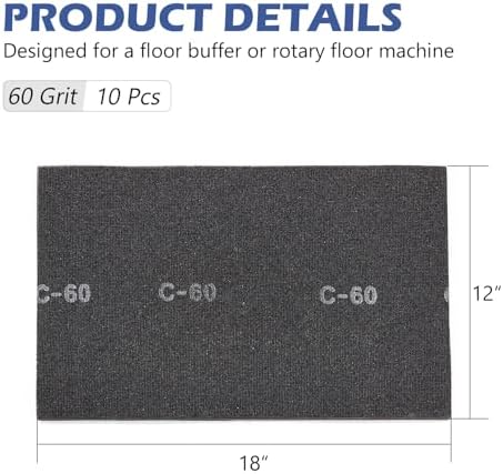 HUAALIUCHE 12"x18" 60 Grit Sanding Screen Sheets (10-Pack) – Professional Silicon Carbide Mesh for Hardwood Floor Screening, Drywall Sanding, and Aggressive Finish Removal – Reusable & Clog-Resistant
