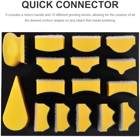 20pc Hand Sanding Block Set - Hook and Loop Interchangeable Assorted Shapes