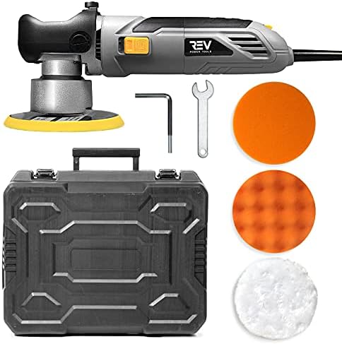 VViViD REV Random Orbit Buffer & Polisher, Paint-Safe, 2000-6400rpm, with 3 buffing cutting pads