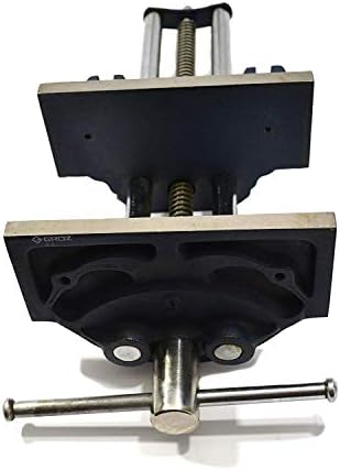 Groz 9" Rapid Action Woodworking Vise, 13-1/2" Jaw Opening, Buttress Thread Screw, Cast Iron Body with TOE-IN Jaws for Workbench Cabinet and Furniture Building (39012)