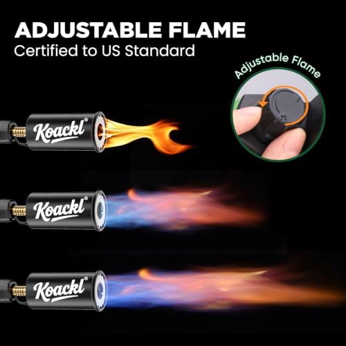 KOACKL 15" CSA Propane Torch 3272°F Adjustable Flame BBQ Searing Steak