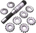 Dp16 PA14-1/2 Bore22 No. 1-8 Involute Gear Cutters+ 7/16 Inch 22mm R8 Shank Milling Arbor Gear Mill Cutter Holder Machine