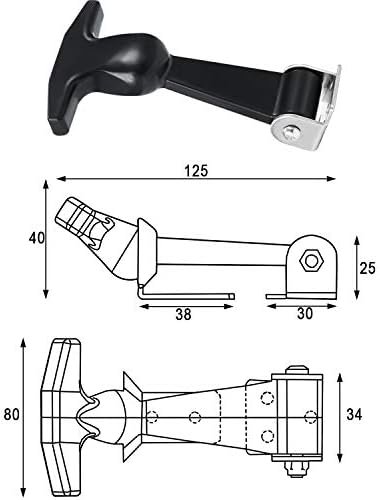 Mudder 2 Pcs Rubber Latches T-Handle Steel Brackets for Hood Cabinet | Elastic Rubber Strap, Stainless Steel Brackets, Flexible Hasp for Vehicle Engine Hood, Tool Box, Cabinet Secure