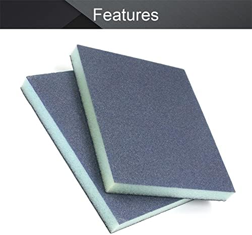 Utoolmart Sanding Sponge Sanding Blocks, 150 Grit Wet Dry Sandpaper Sponge, Washable and Reusable Sand Sponge Kit, for Kitchen Cookware Cleaning and Rust Removal of Rusted Metal, Blue, 12 Pcs