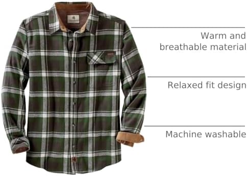 Legendary Whitetails Mens Flannel Long Sleeve Button Down 100% Cotton Shirt