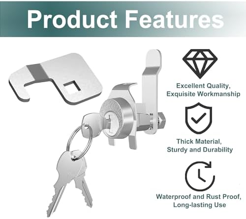 3 Pcs Mailbox Lock, National L-1172C Mailbox Lock Replacement for C9100 Mailbox Key Lock with 3 Keys and C7120 Cam, Nickel Finish