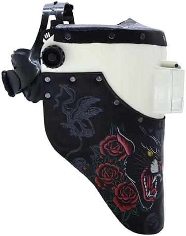 WoahBros Flip-Up Welding Helmet | Sugar Scoop Welding Hood | Fits 2x4 Cheater Lens (Not Included) | Panther