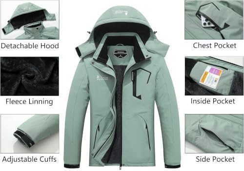 MOERDENG Women's Ski Jacket Warm Winter Coat Snowboarding Jacket