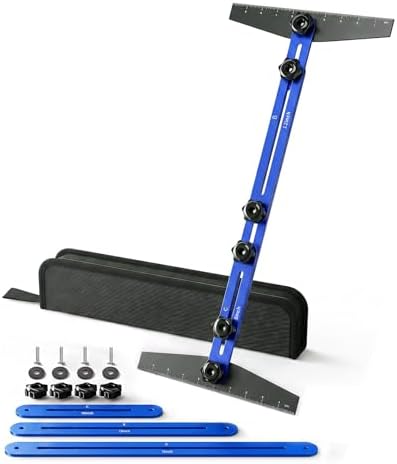 TANYO Stair Tread Template Tool, 8" to 60", Adjustable for Measuring (Blue)
