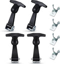 Mudder 4 Pieces Elastic Stainless Steel Rubber Hood Catch Flexible T-handle Hasp Rubber Flexible Draw Latches with Brackets for Vehicle Engine, Hood