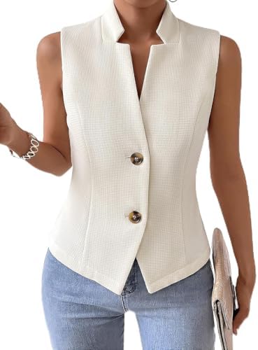 Mina Self Women's Sleeveless Sweater Vest,Knit Stretchy Dressy Casual Top