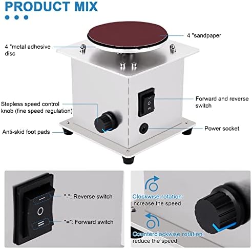 4 Inch Mini Electric Disc Sander 6000 RPM, Small Hobby Sanding Disc Machine