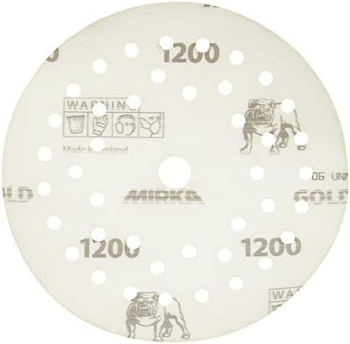 Mirka Sandpaper Gold Film Multifit 5 inch Grit 1200 50 Pack