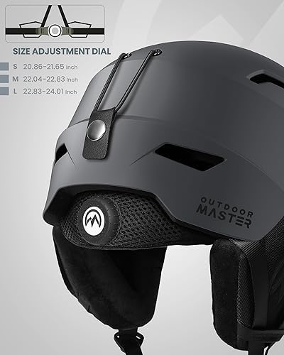 OutdoorMaster Ski & Snowboard Helmet Set with OTG Ski Goggles for Adults