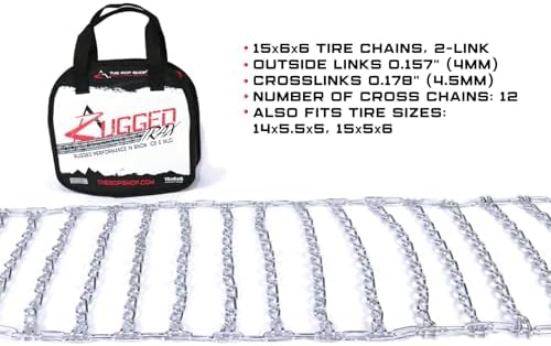The ROP Shop Pair of 2 Link Tire Chains 14x5.5x5