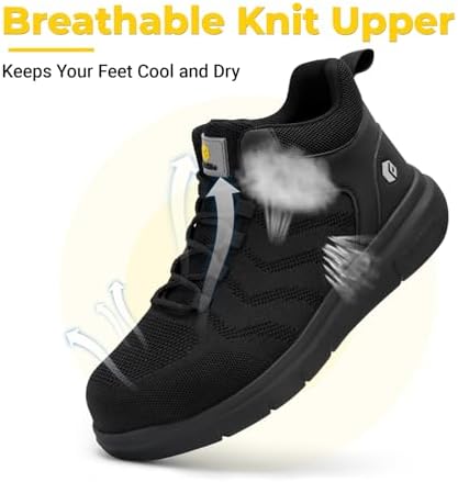 FitVille Extra Wide Work Boots for Men Composite Steel Toe Safety Boots High Top Work Shoes for Men