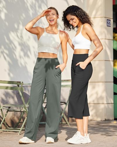 G4Free Yoga Pants for Women Wide Leg Pants with Pockets High Waisted