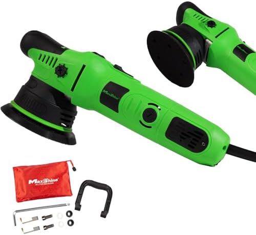 Maxshine M8S V2 Dual Action Polisher Green – 8mm Throw Random Orbital Buffer, 1000W Detailing Machine with 5″ Backing Plate – 6-Speed, 5/16″ Thread for Car, Truck, SUV & Boat Paint Correction