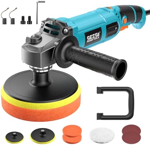 SEESII Car Buffer Polisher 1600W 7 Inch/6 Inch Rotary Buffer Polisher Waxer