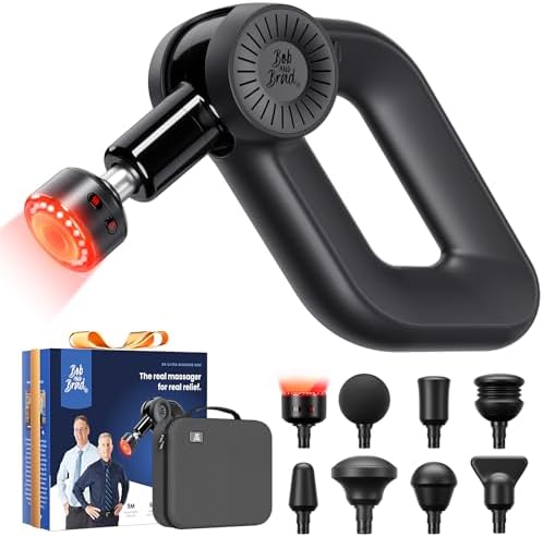 BOB AND BRAD D6 Ultra Massage Gun with Infrared Light, Deep Tissue Percussion with 16mm Amplitude, Professional Muscle Massager for Athletes, Electric Handheld Massager