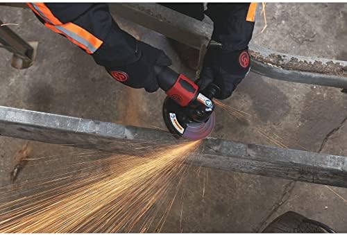 Chicago Pneumatic CP7550-B - Air Grinder Tool, Welder, Woodworking, Automotive Car Detailing, Stainless Steel Polisher, Heavy Duty, Right Angle Grinder, 5 Inch (125 mm), 1.13 HP / 840 W - 12000RPM,Red