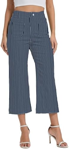 Wide Leg Jeans for Women Trendy High Waisted Flare Jeans Cropped Pants Stretchy Baggy