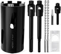 Diamond Core Drill Bit 4"(102mm) with Pilot Bit & Adapters (SDS Plus & Hex) – Upgraded Welded Segments, 8.6" Depth – for Concrete, Solid Brick, Hollow Brick, Masonry & More