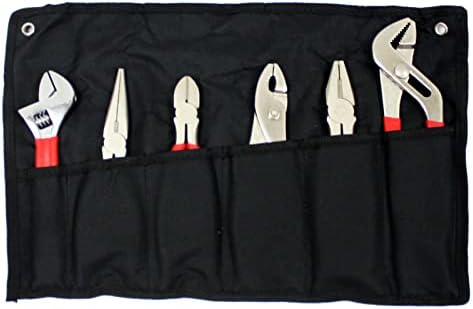 6pc Plier & Wrench Set Assortment Slip Groove Joint Slim Cutting Pipe Long Nose