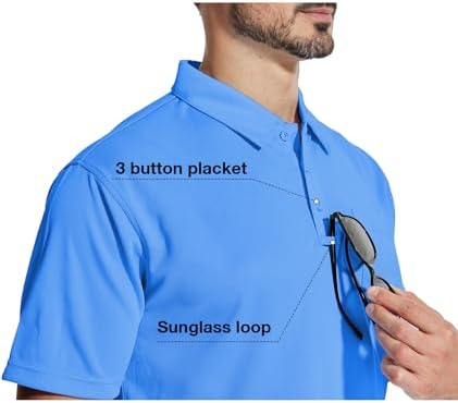 ZITY 5 Pack Polo Shirts for Men with Pocket Dry Quickly Short Sleeve Athletic Outdoor Work Collared Shirts