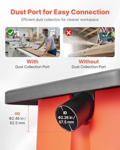 VEVOR Oscillating Spindle Sander, 2400RPM Benchtop Spindle Sander with 6 Sleeves (1/2"-3"), 5/8" Stroke & 15.4 x 16.3-inch Wide Worktable for Furniture Finishing, Crafts Sanding, DIY Woodworking