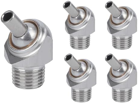 Inclined High-Pressure Cooling Nozzle * 5PC. Installation Thread 1/8" PT 10/30/50mm 304 Material, Suitable for CNC Machine Tools, Lathe Water Spray Jet Cooling.（HTAP-1/8-10)